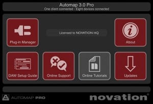 Novation Automap 3 Pro Automap 3 Pro Startbildschirm