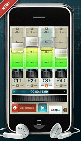 Vierspur 4-Spur Aufnahme auf Apple iPhone und iPod Touch Vierspur für iPhone