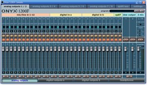 Mackie Onyx 1200F Mixer Mixerpanel der Treibersoftware