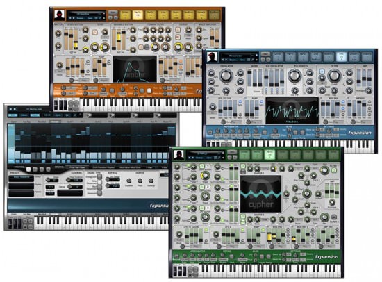 Screenshots der Synths des FXpansion DCAM Synth Squad