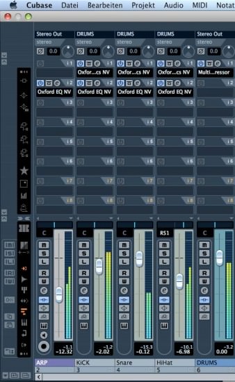 Ein Blick auf den Mixer in Cubase 5