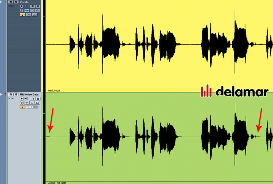 Unten: Immer noch Nebenger&auml;usche trotz bearbeiten der Vocals mit dem Noise Gate
