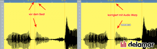 Bearbeiten von Vocals mit flexiblem Audio Warp in Cubase 5