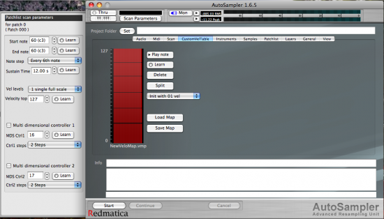 Bild von Redmatica AutoSampler Testbericht Velocity Table selbst bestimmen beim AutoSampler