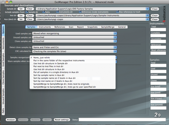Bild von Redmatica EXS Manger Pro Testbericht Weitere Optionen im EXS Manager Pro