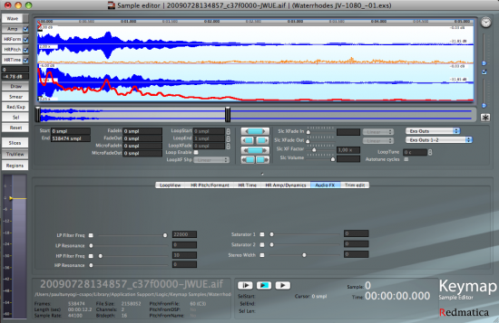 Bild von Wave Editor Sample Editor Redmatica Keymap Testbericht Der Sampleeditor / Wave-Editr