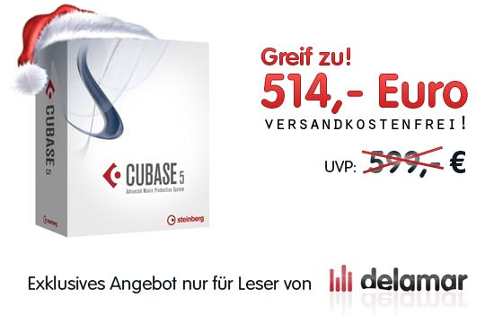 Spare 85,- Euro beim Kauf von Cubase 5! Spare 85,- Euro beim Kauf von Cubase 5! Nur für Leser von delamar!