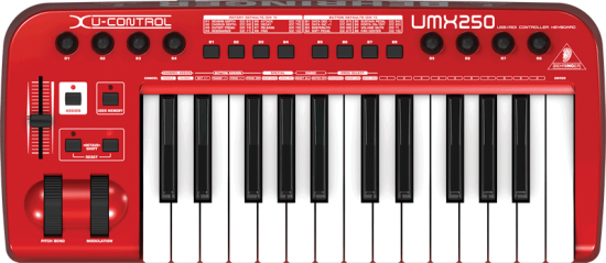 25 Tasten beim Behringer UMX250 Keyboard Controller