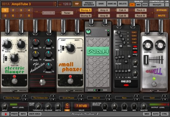 AmpliTube 3 Gitarrenplugin Bodeneffekte Die Bodeneffekte beim AmpliTube 3 Gitarrenplugin