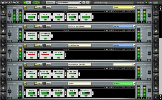 Oberfläche beim WavesLive Multitrack Native