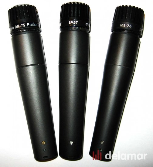 Im Testbericht: Hitec DM-75, Shure SM57, t.bone MB-75  (v.l.n.r.)