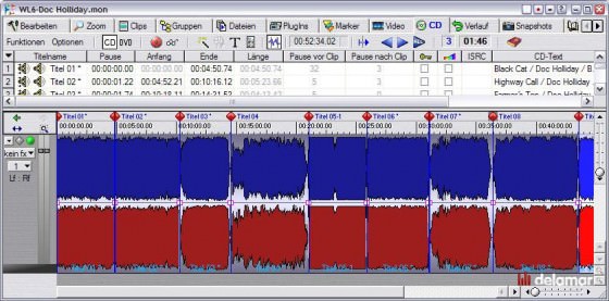 Die Montage in Wavelab beim Audio Mastering