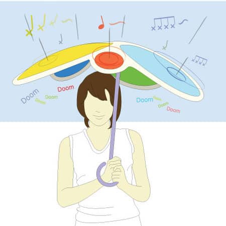 Rain Drum der trommelnde Regenschirm
