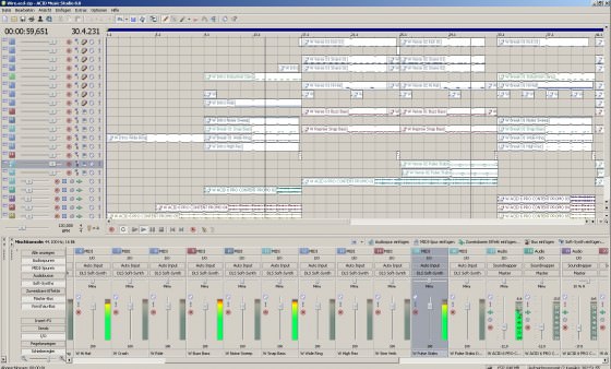 Die Oberfläche von Sony ACID Music Studio 8 im Testbericht Die Oberfläche von Sony ACID Music Studio 8 im Testbericht