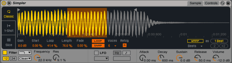 Schlichter Software Sampler - Ableton Simpler für die hauseigene DAW