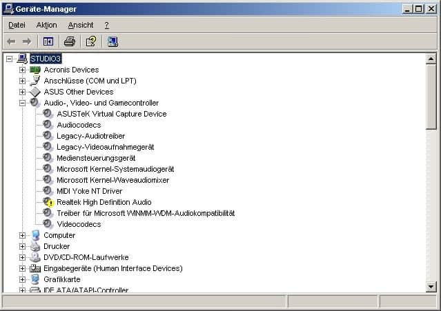 Fehler im Gerätemanager mit Realtek HD Soundkarte Treiber