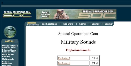 free Sound effects SFX Samples Martialische Sounds bei SOC