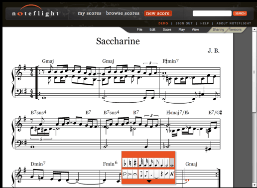 Kostenlose Tools für Musiker NoteFlight Notensatz und Partitur