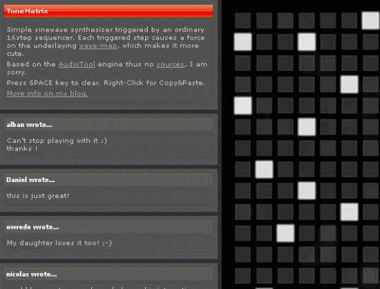 Kostenlose Online-Tools für Musiker: ToneMatrix