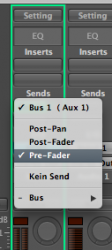 Auswahl Pre und Post im Logic Studio Tutorial