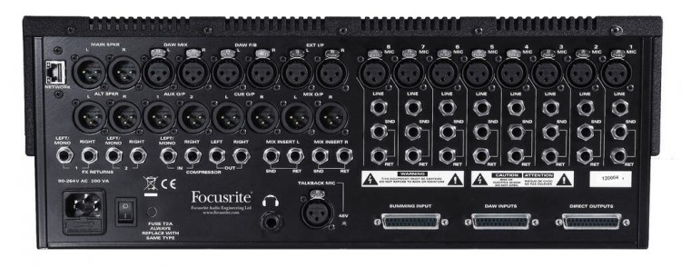 Focusrite Control 2802 - Rückansicht