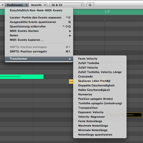 MIDI bearbeiten in Logic