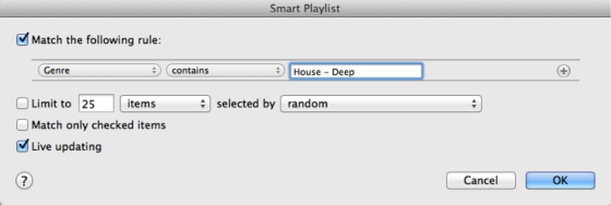 Smart Playlist in iTunes