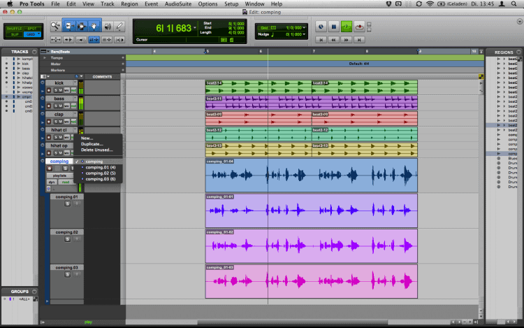 Takes & Comping in der Audiobearbeitung