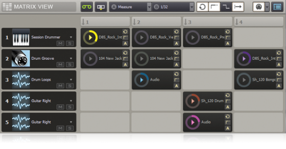 Bestes Musikprogramm für elektronische Musik - Cakewalk Sonar - Matrix View