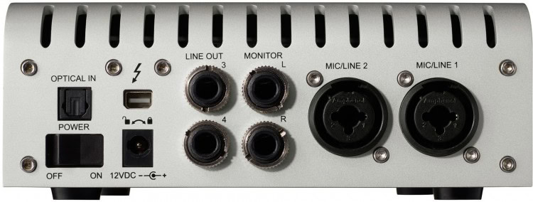 Anschlüsse an der Rückseite des Universal Audio Apollo Twin
