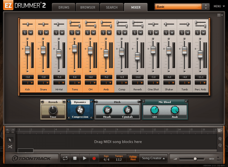 Toontrack EZdrummer 2 Test - Mixer