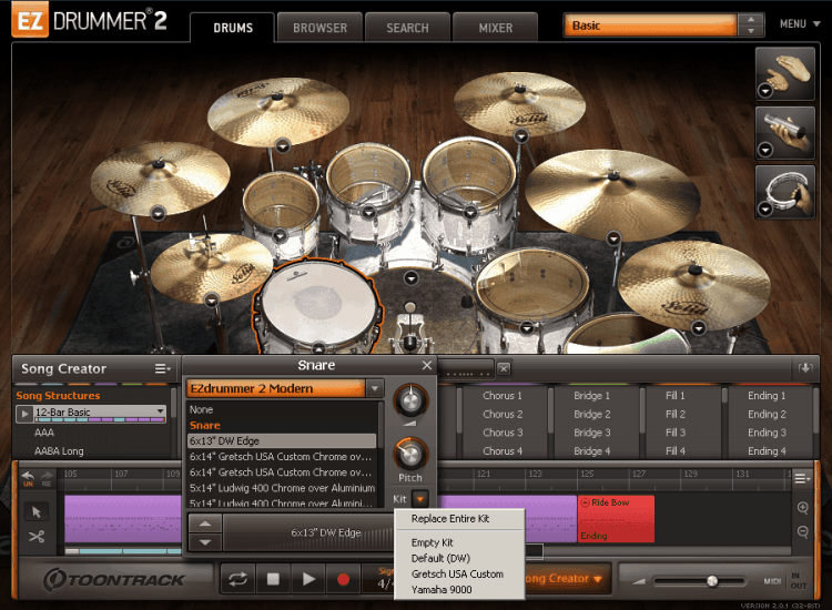 Toontrack EZdrummer 2 Testbericht - Songtrack