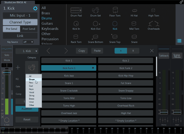 Zahlreiche Presets für diverse Instrumente und Signaltypen stehen zur Verfügung