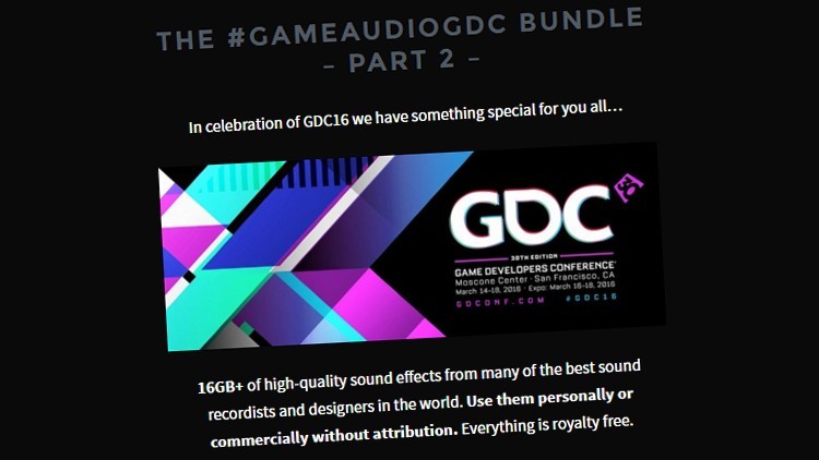 Freware Friday: Soniss GDC 2016 Bundle Part 2 - Knapp 15 GB Free Samples!