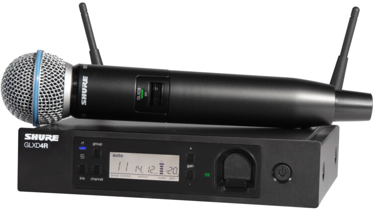 Shure GLXD24R/B58 - Drahtloses Mikrofon für Funkfrequenzen im 2,4-GHz-Bereich