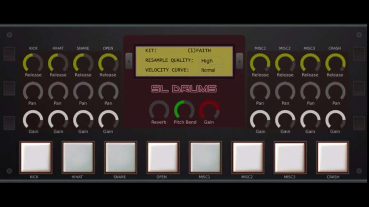 Beatmaker SL-Drums 2 mit übersichtlichem Userinterface.