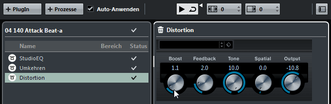 Direkte Offline-Effekte in Cubase 9.5 Pro