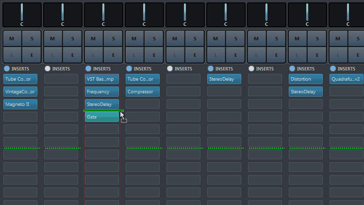 Mehr Inserts in Cubase 9.5 Pro ... und Slider für Pre-Fader & Post-Fader