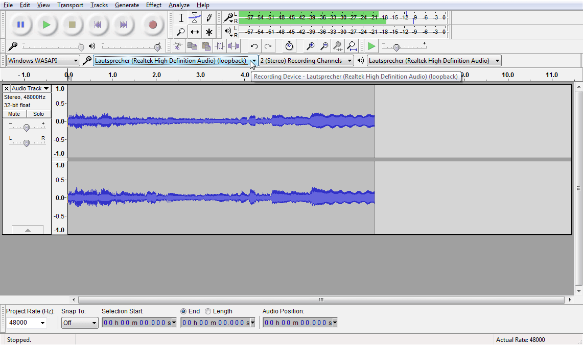 audacity record computer audio windows 10