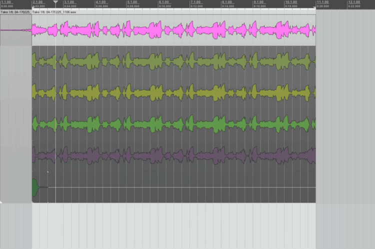 Comping Gitarrensolo - Mehrere Takes auf einer Spur