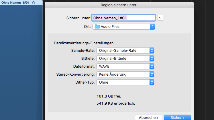 Logic Pro X - Mikro Aufnahme Fehler - Konvertieren