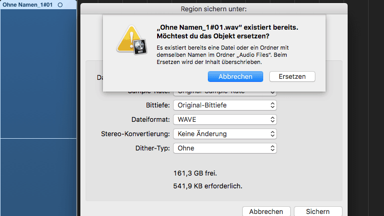 Logic Pro X - Mikro Aufnahme Fehler - Überschreiben