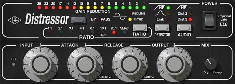 Drums parallel komprimiert mit dem UAD Empirical Labs Distressor