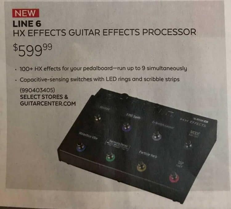 Advertisement - Line 6 HX Effects