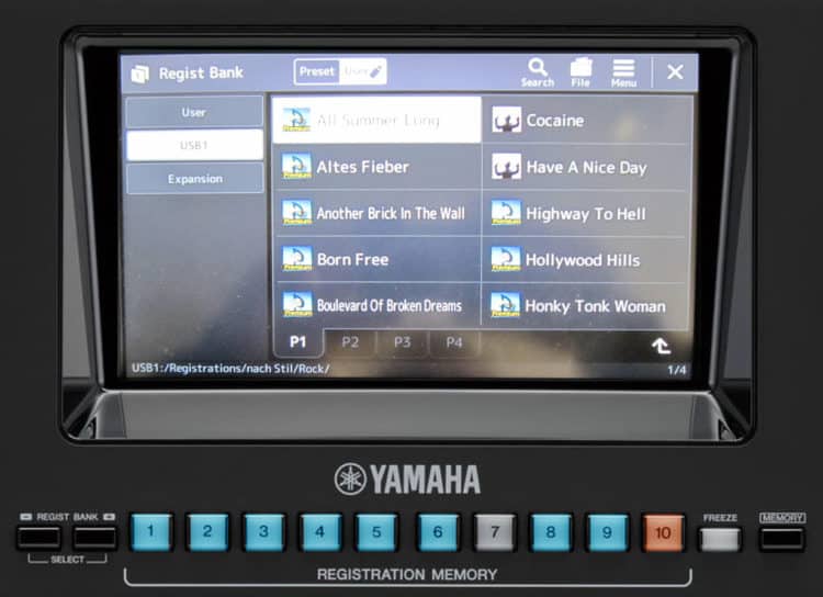 Yamaha Genos Registration Memory