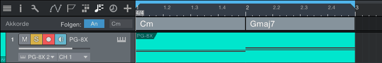 Studio One 4 Professional Test: Akkordspur