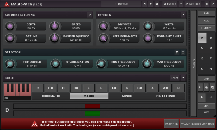 MeldaProduction MAutoPitch - Auto Tune Plugins kostenlos