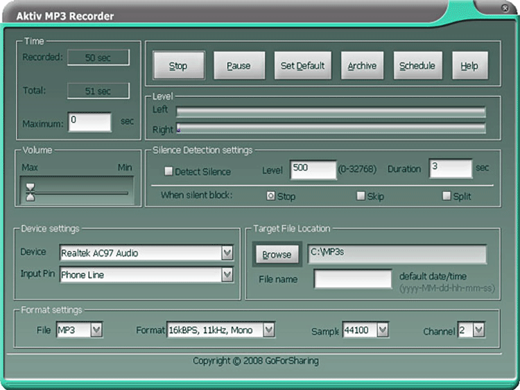 Musik mitschneiden mit Aktiv MP3 Recorder