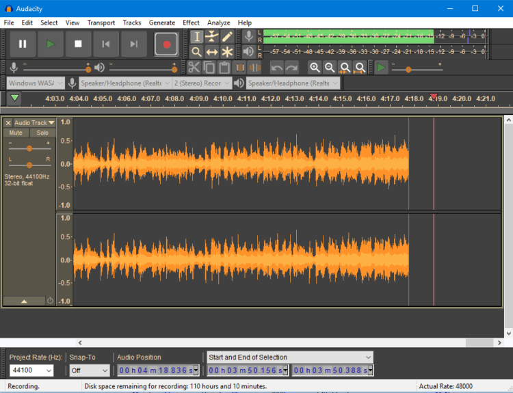 Musik mitschneiden mit Audacity