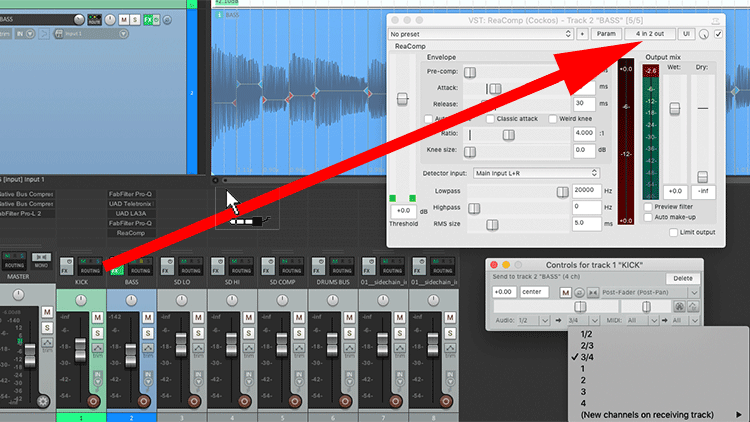 Sidechain Routing in Reaper